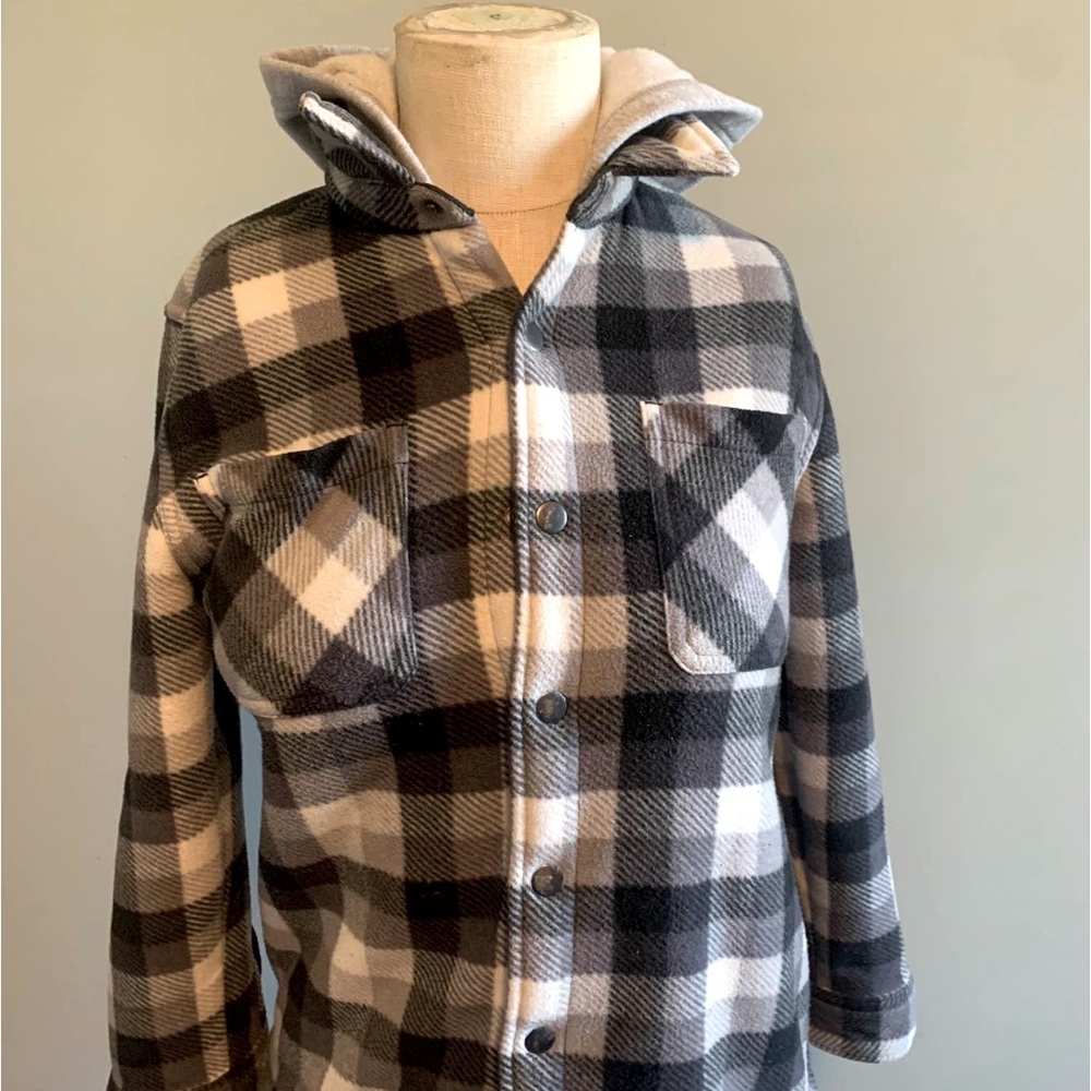 Boys 2 n 1 Hooded Plaid Flannel Jacket